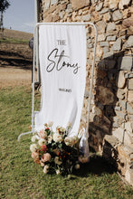 Load image into Gallery viewer, LINEN FABRIC WELCOME SIGN