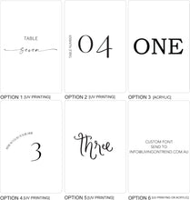 Load image into Gallery viewer, STONE TABLE NUMBERS - SERIF AND CURSIVE