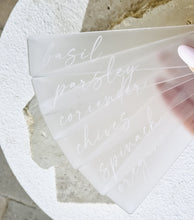 Load image into Gallery viewer, ACRYLIC HERB STAKES - CURIVE - 6 PACK