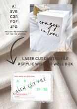 Load image into Gallery viewer, LASER CUT READY DIGITAL DOWNLOAD - ACRYLIC WISHING WELL BOX (250mm)