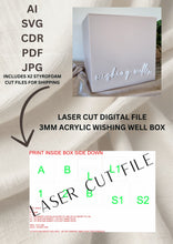 Load image into Gallery viewer, LASER CUT READY DIGITAL DOWNLOAD - ACRYLIC WISHING WELL BOX (250mm)