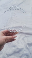 Load and play video in Gallery viewer, PERSONALISED PEARL CAKE TOPPER - CONVERTS TO CHRISTMAS ORNAMENT