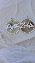 Load and play video in Gallery viewer, RATTAN AND ACRYLIC PERSONALISED KEY TAG - DOUBLE LAYER
