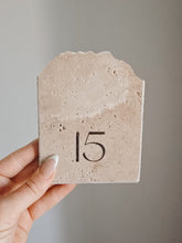 Load image into Gallery viewer, STONE TABLE NUMBERS - SERIF AND CURSIVE