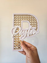 Load image into Gallery viewer, RATTAN AND ACRYLIC NAME AND LETTER SIGN