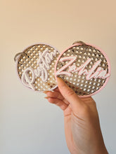 Load image into Gallery viewer, RATTAN AND ACRYLIC PERSONALISED KEY TAG - DOUBLE LAYER