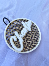 Load image into Gallery viewer, RATTAN AND ACRYLIC PERSONALISED KEY TAG - DOUBLE LAYER