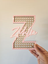 Load image into Gallery viewer, RATTAN AND ACRYLIC NAME AND LETTER SIGN