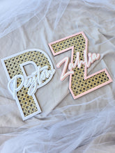 Load image into Gallery viewer, RATTAN AND ACRYLIC NAME AND LETTER SIGN
