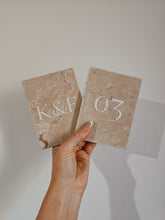 Load image into Gallery viewer, STONE TABLE NUMBERS - SERIF AND CURSIVE