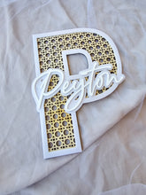 Load image into Gallery viewer, RATTAN AND ACRYLIC NAME AND LETTER SIGN