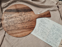 Load image into Gallery viewer, HANDWRITTEN FAMILY RECIPE - CHOPPING BOARD