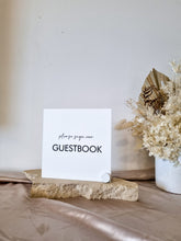 Load image into Gallery viewer, TABLE SIGNS - GUESTBOOK - MINIMAL
