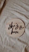 Load image into Gallery viewer, DOUBLE SIDED, HE'S HERE / SHE'S HERE SIGN