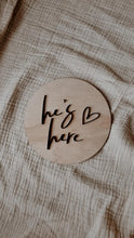 Load image into Gallery viewer, DOUBLE SIDED, HE'S HERE / SHE'S HERE SIGN