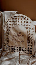 Load image into Gallery viewer, WEDDING WELCOME SIGN - FULL ARCH - RATTAN