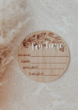 Load image into Gallery viewer, WOODEN BIRTH ANNOUNCEMENT