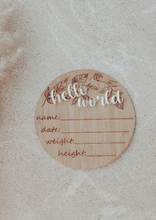 Load image into Gallery viewer, WOODEN BIRTH ANNOUNCEMENT
