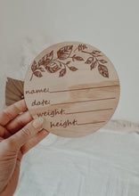 Load image into Gallery viewer, WOODEN BIRTH ANNOUNCEMENT SIGN