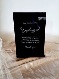 UNPLUGGED CEREMONY SIGN