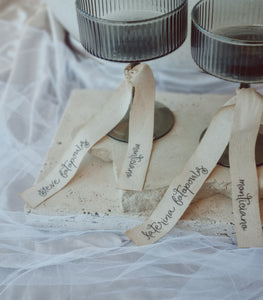 LINEN FABRIC - PLACE CARDS BLACK FONT