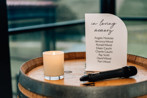 TABLE SIGNS - IN LOVING MEMORY - HALF ARCH
