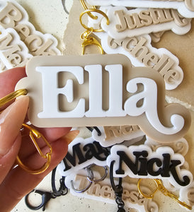 ACRYLIC PERSONALISED KEY TAG - DOUBLE LAYER