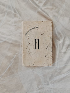 STONE TABLE NUMBERS - WE'RE GLAD YOUR HERE