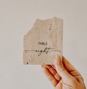 STONE TABLE NUMBERS - SERIF AND CURSIVE