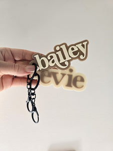 ACRYLIC PERSONALISED KEY TAG - DOUBLE LAYER