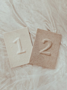 TABLE NUMBERS SIGNS - LINEN