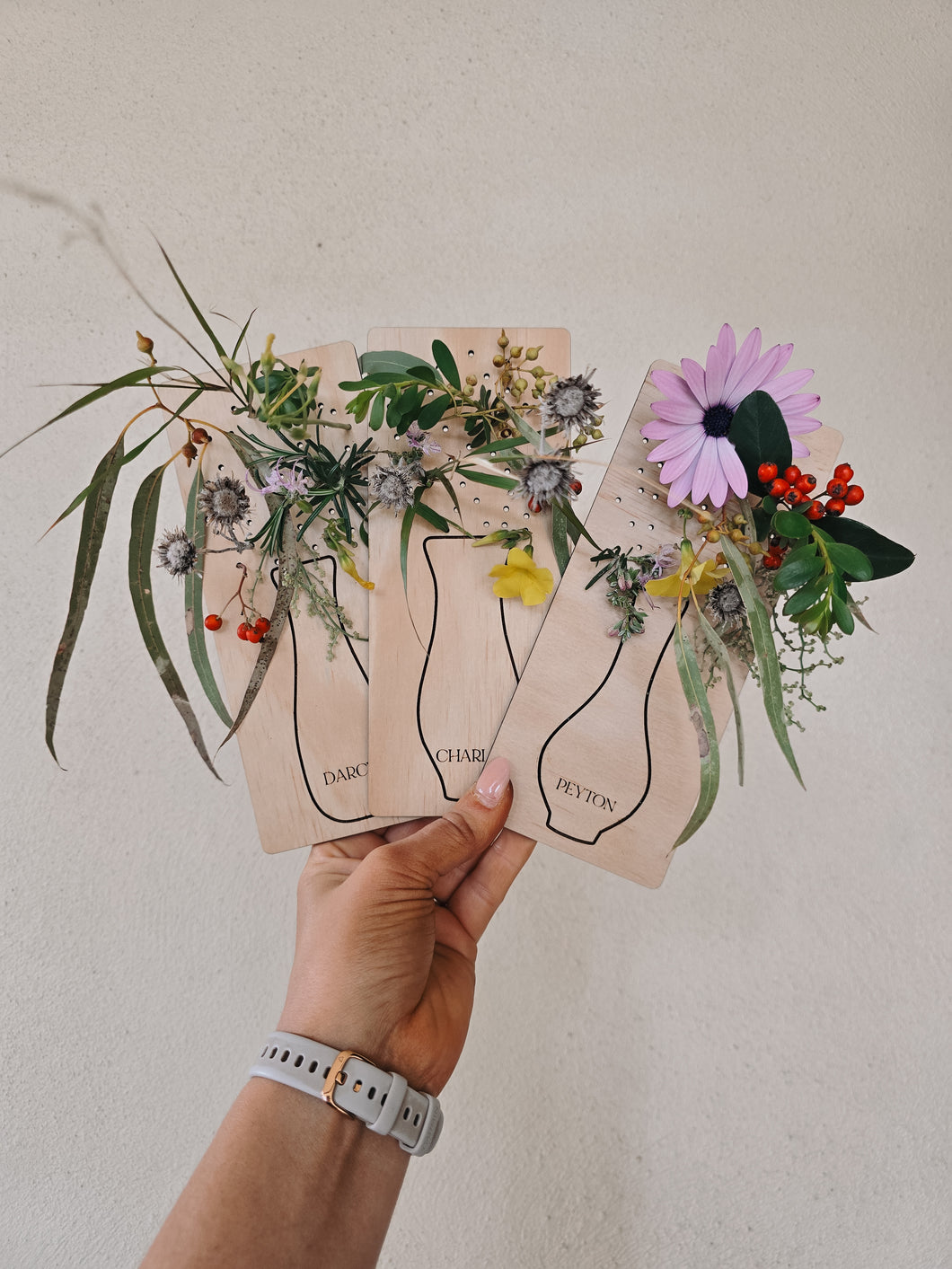 PERSONALISED WOODEN FLOWER PICKING BOARD