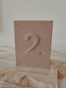 TABLE NUMBERS SIGNS - LINEN