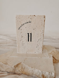 STONE TABLE NUMBERS - WE'RE GLAD YOUR HERE