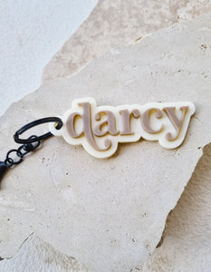 ACRYLIC PERSONALISED KEY TAG - DOUBLE LAYER