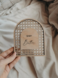 BOHO BIRTH ANNOUNCEMENT - RATTAN BABY