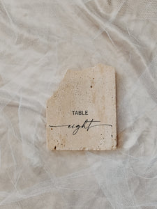 STONE TABLE NUMBERS - SERIF AND CURSIVE