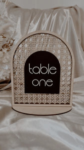 TABLE NUMBERS SIGNS - RATTAN