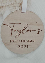 Load image into Gallery viewer, WOODEN CHRISTMAS ORNAMENT - FIRST CHRISTMAS
