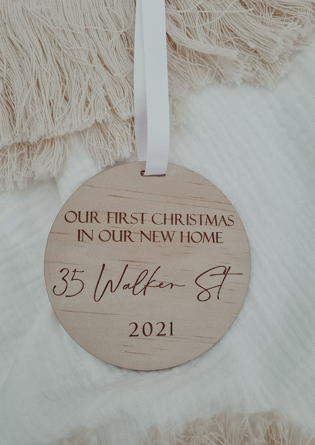 WOODEN CHRISTMAS ORNAENT - FIRST HOME